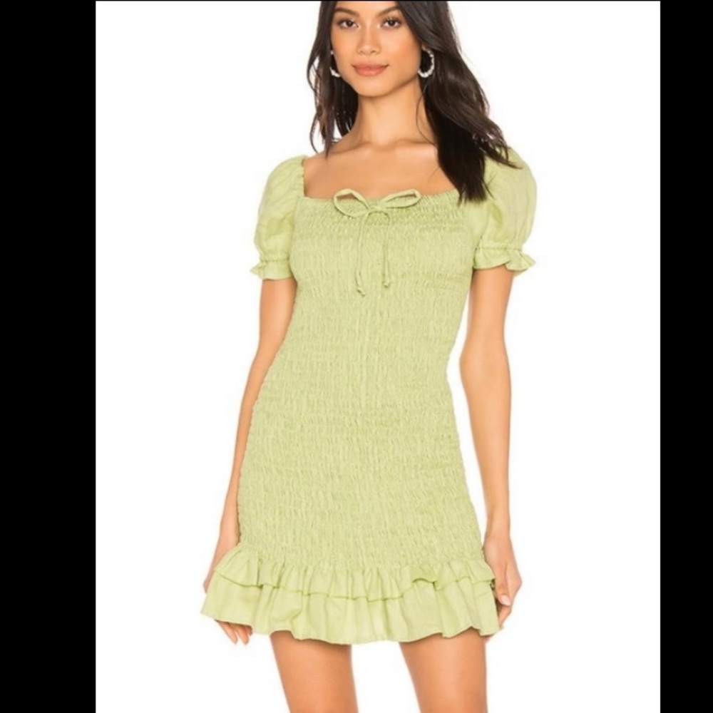 Faithfull the Brand Cette Dress Linen XS smocked